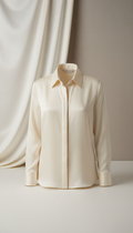 chemise en soie ivoire structurée
