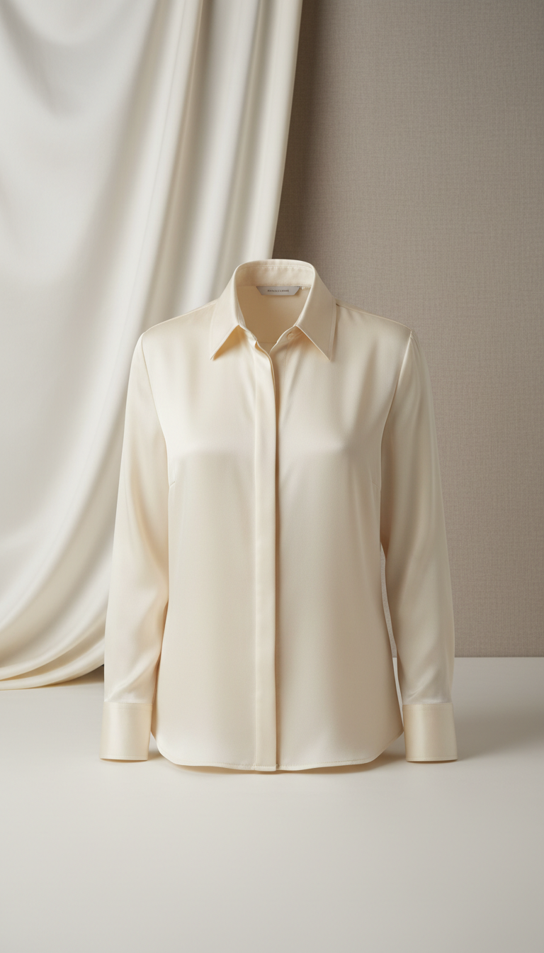 chemise en soie ivoire structurée
