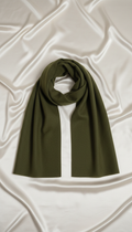 écharpe laine olive profonde